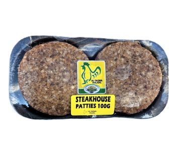 STEAKHOUSE BEEF BURGER PATTIES     (100g patty)     (per pack of 6)